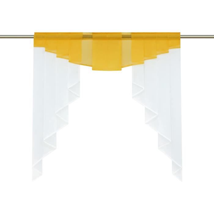 Voilage Triangulaire HongYa – Store Bateau Transparent PlissÃ©, Couleur Unie, Pour FenÃªtre Cuisine/sÃ©jour, 125x120 Cm