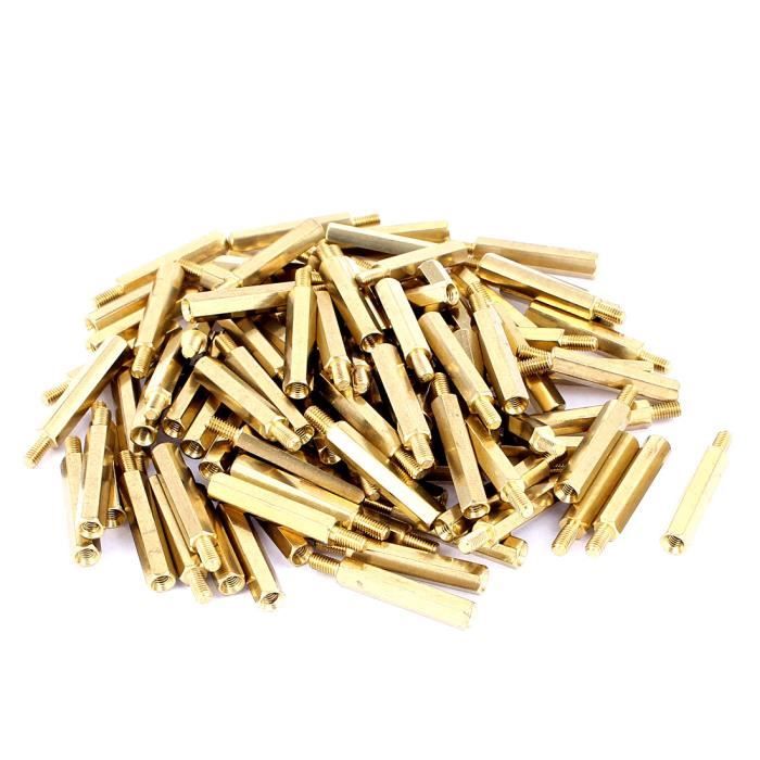 100pcs M2 8+4mm fil mâle femelle rond laiton vis entretoise PCB Pilier