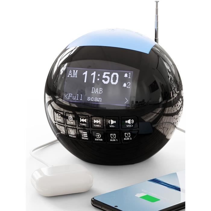 Radio-réveil DAB/FM, grand écran, double port USB ... – Grandado