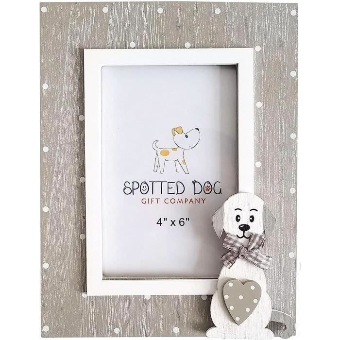 SPOTTED DOG GIFT COMPANY Cadre Photo en Bois 10 x 15 cm avec Chien Deco Gris Animal de Compagnie Decoration Maison idee 759 Cdiscount Maison