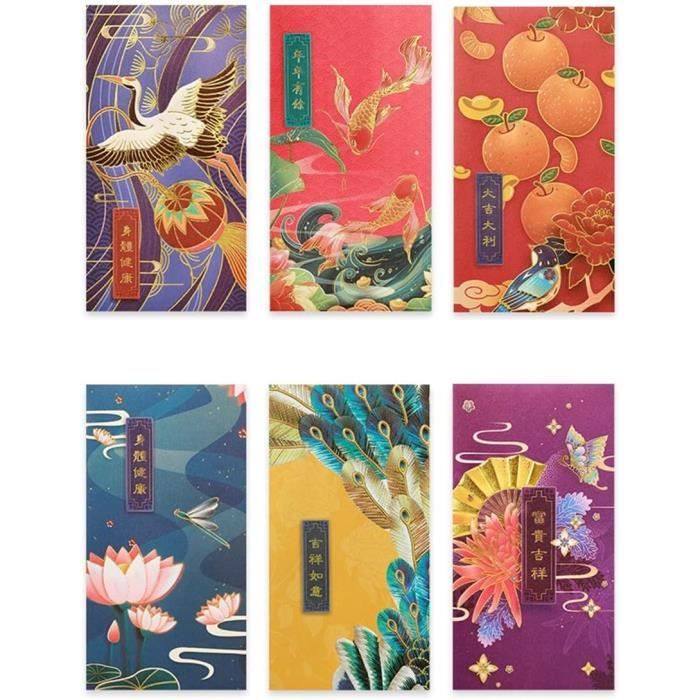 Enveloppes Rouges Chanceuses 2026 – Motif Cheval & Géométrique, Lot De 6 Pour Offrir Argent, Anniversaire, Nouvel An Chinois, Cadeaux Festifs