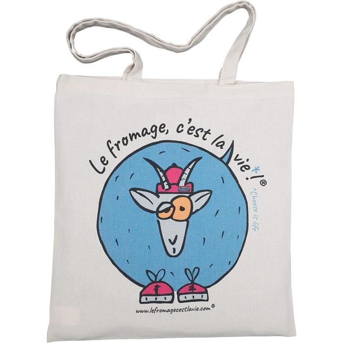 Le fromage, c'est la vie ! Tote Bag Chèvre Sac en Toile de Qualité 100% ...