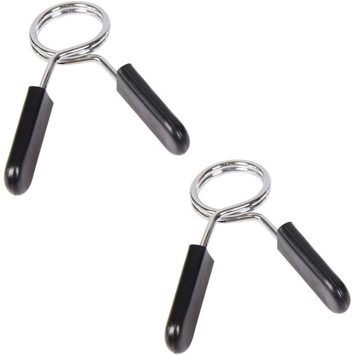 Huybaa 4 Pinces à Ressort 28mm Pour Haltères Et Barres – Acier Renforcé, Poignées Antidérapantes, Sécurité Max, CrossFit, Maison