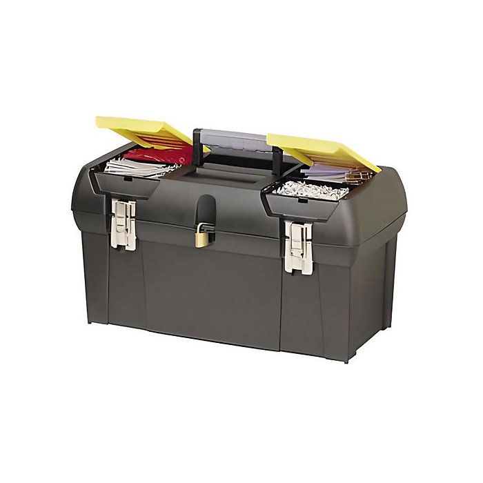 Boîte à outils Stanley 16 pouces et jaune 2 organiseurs Poignée articulée
