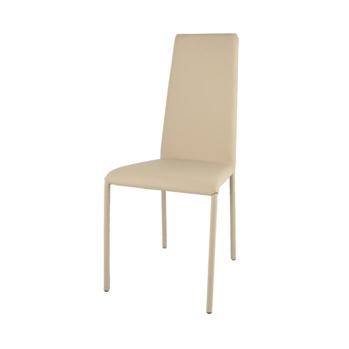 tommychairs - chaise cuisine sophie lux, structure en acier, assise et dossier revêtus en simil cuir lin
