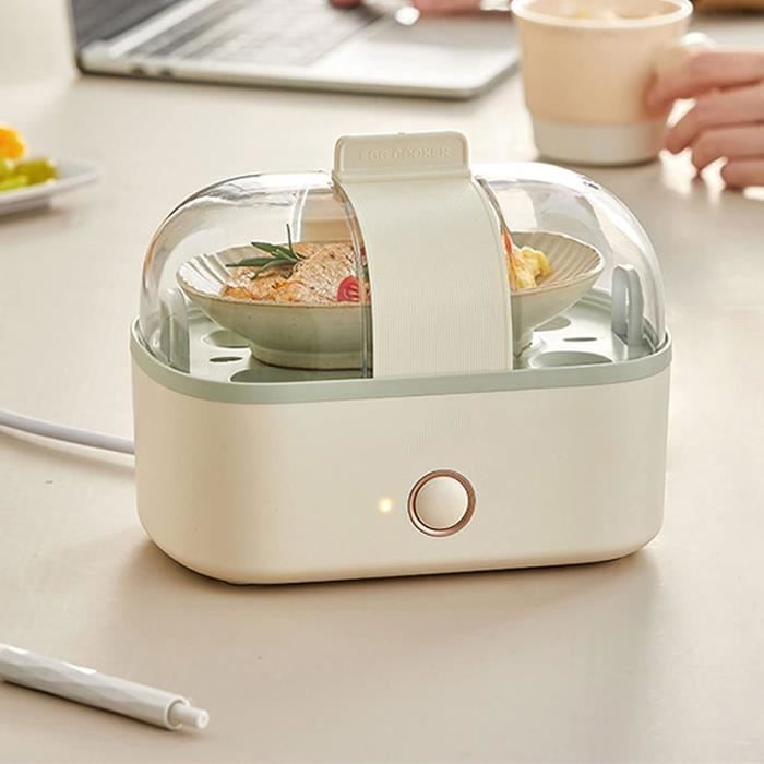 Cuiseur à œufs électrique Rapide – Capacité 6 œufs – Blanc, Cuit œufs Durs, Mollets, Pochés