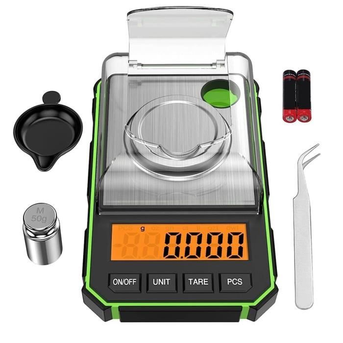 Balance De Précision Numérique 0.001g – 100g Max, Portable, Pour Bijoux, Diamants, Herbes – Avec Pare-brise Et Poids étalonnage