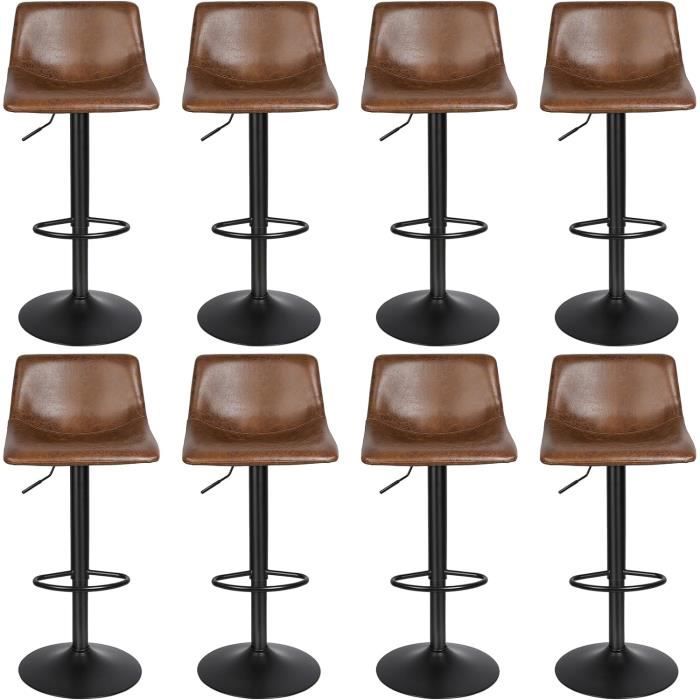 Tabouret De Bar Vintage Marron, Chaises De Bar Réglables En Hauteur