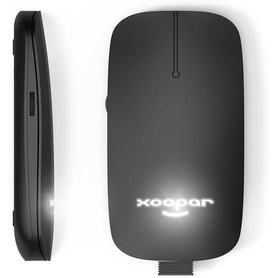 Souris Sans Fil Azmall Avec Mode Jiggler - Bluetooth 5.2 Et 2.4G - 1600 DPI - LED RGB - Rechargeable - Pour PC, Mac, IPad