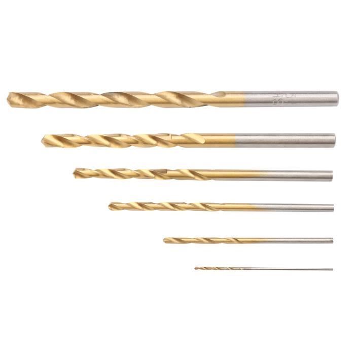 Sourcing Map 2pcs Forets Hélicoïdaux 6.4mm Titane - M42 Cobalt 8% Pour Inox Et Métaux Durs