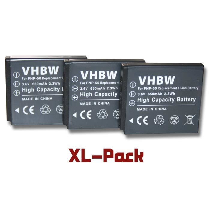 Batterie pour FUJIFILM FINEPIX JX580 3.7V 620mAh Li-ion