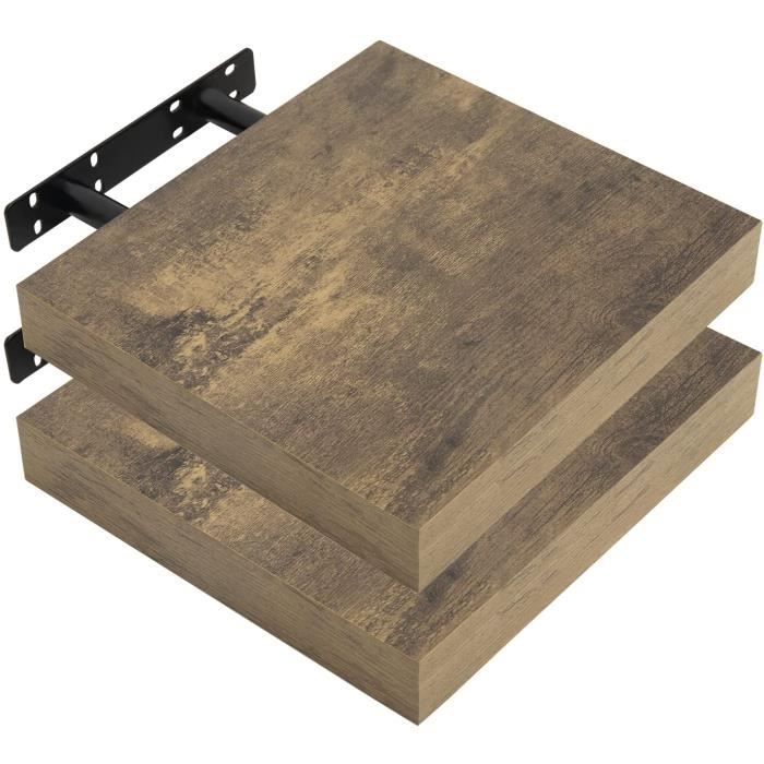 WOLTU Étagère Murale Lot de 2 Étagère Suspendue Étagère Flottante de CD DVD 30x23x3.8cm Marron Rustique RG9371hov-2 WOLTU Étagère Murale Lot de 2 Étagère Suspendue Étagère Flottante de CD DVD 30x23x3.8cm Marron Rustique RG9371hov-2