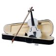 4/4 Acoustic White Violin Maple avec Archet En Résine pour Débutants-1
