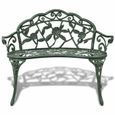 🎶3930Banc de jardin Chaise de jardin fauteuil de jardin 2-3 Places Style Contemporain Banquette - 100 cm Aluminium coulé Vert-1
