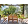 Ensemble repas de jardin - BEAU RIVAGE - PRATO - Bois d'eucalyptus - Table extensible - 6 chaises pliantes-1