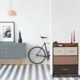 Commode Tissu Relaxdays - 4 Compartiments - Étagère Rangement Chambre Ou Entrée - 84,5x20x49,5 Cm