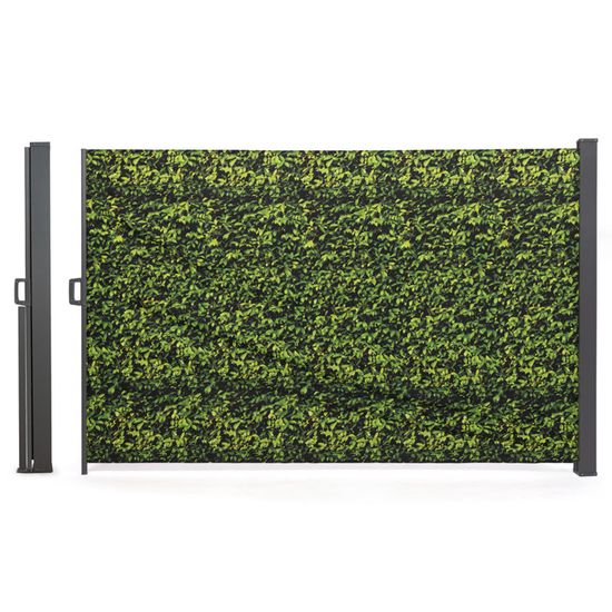IDMARKET Paravent extérieur rétractable 180 x 400 cm imprimé feuillage store latéral - Jardin