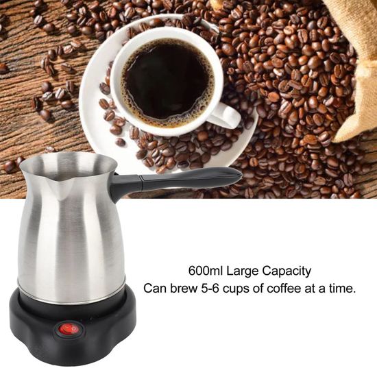 Cafetière Turque En Acier Inoxydable | Pour Cuisinière à Gaz Ou Induction - 9x9,7 Cm - Avec Couvercle