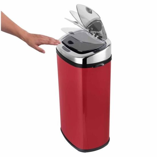 Couvercle Poubelle Automatique Parkside | Modèle Rectangulaire Chrome - Ouverture Pied/Main