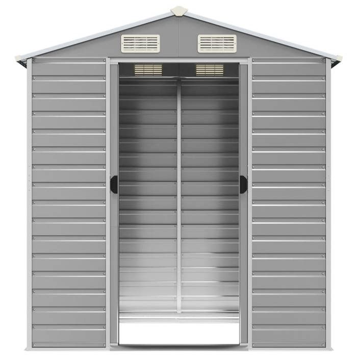 Outsunny Abri de rangement extérieur de 5' x 3', abri de jardin en métal avec toit en pente, porte verrouillable pour outils, équipement, vert clair