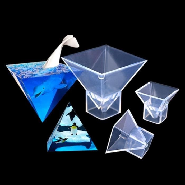 GRISE Colle époxy 3D en forme de pyramide, moule en Silicone