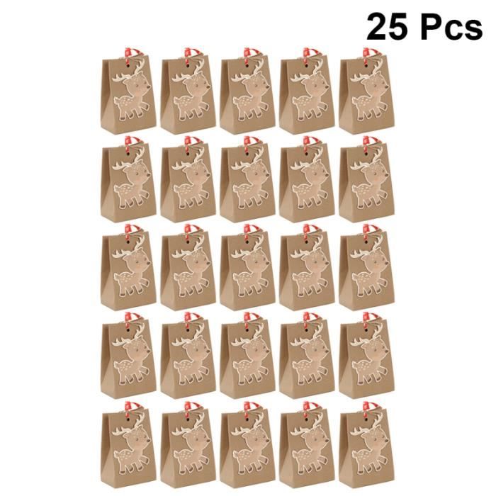 30 pièces sac cadeau bricolage d'emballage en papier Kraft