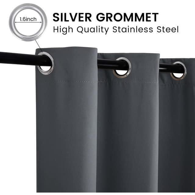 Rideau Terrasse Extérieur Imperméable – Coupe-Vent Occultant Thermique – Gris Clair 132 × 238 Cm (lot 2)
