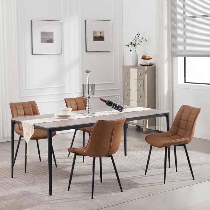 Baroni Home Set de 4 Chaises de Salle à Manger ou Bureau avec Pieds en Bois, Chaise Ergonomique avec Coussin Intégré 57x48x79 cm (4, blanc pieds en bois Baroni Home Set de 4 Chaises de Salle à Manger ou Bureau avec Pieds en Bois, Chaise Ergonomique avec Coussin Intégré 57x48x79 cm (4, blanc pieds en bois