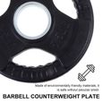 1pc Full Weight Coated Iron Dumbbell Barbell Plate Three Hole Rubber barre droite - barre de surface bijou piercing-2