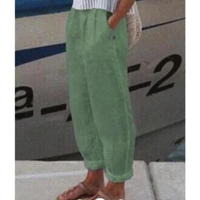 Pantalon lin melange new arrivals femme