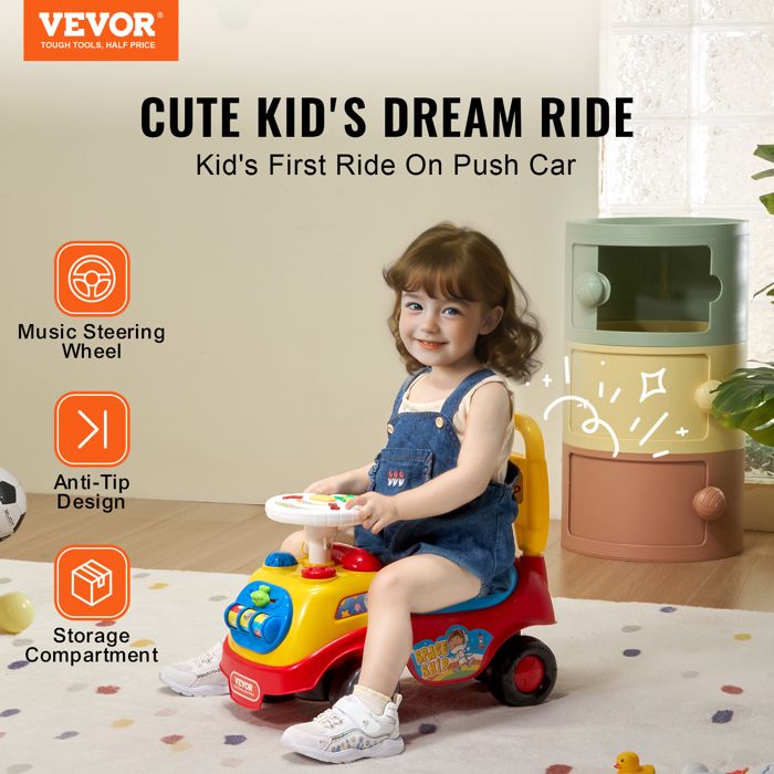 hahaland Jouets de Voiture pour Bebe 1-3 Ans, Petite Voiture à Pousser et à Emporter avec Musique & Lumière, Véhicules à Friction Jouet pour Bebe 12 à 18 Mois, Cadeau Garçons et