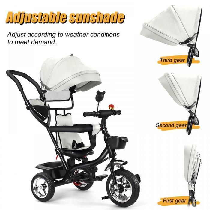 Tricycle Enfant Évolutif avec Siège Réversible, Tricycle Vélo Enfant avec Espace Rangement Télescopique, Tricycle Pliable avec Pare-Soleil,pour Les Enfants de 1 à 5 Ans Tricycle Enfant Évolutif avec Siège Réversible, Tricycle Vélo Enfant avec Espace Rangement Télescopique, Tricycle Pliable avec Pare-Soleil,pour Les Enfants de 1 à 5 Ans