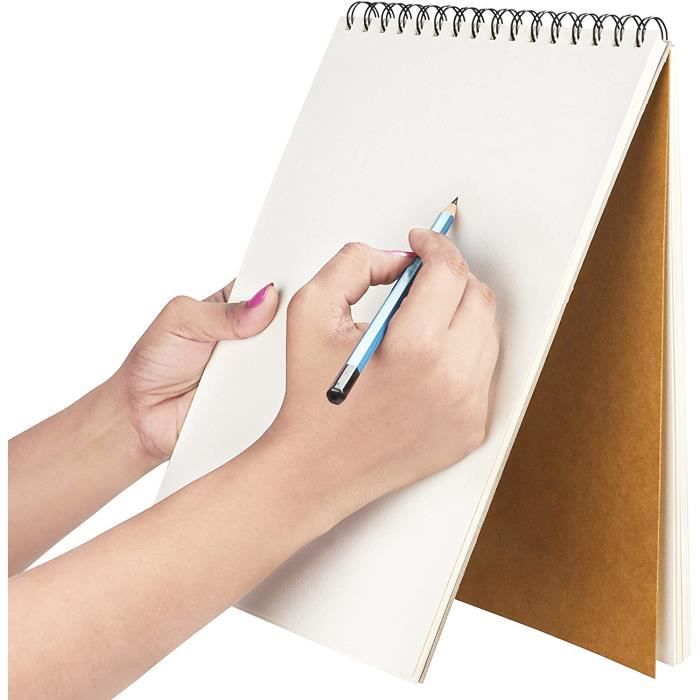 STATIONERY ISLAND Carnet De Croquis A4 à Couverture Rigide, 200 G/m² En Papier Cartouche épais, Carnet De Croquis à Reliure Spirale A4 Pour Croquis, Illustration, Portrait, 50 Feuilles/100 Pages