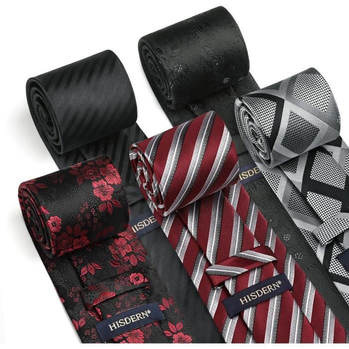 Ensemble Cravate Et Pochette Réversibles, Homme, Microfibre, Pois Bordeaux Et Noir, Marque Q (neuf)