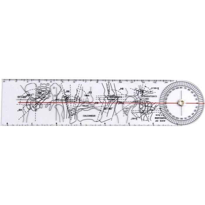 5 Goniomètres En Plastique Transparent - Règles à Angle Pour Mesure Articulations, Colonne, Doigts