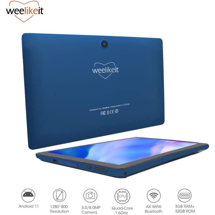 weelikeit Tablette 8 Pouces Android 11 Tablettes avec AX WiFi6, Quad-Core  Processor Tablet PC avec 32GB ROM(Expand to 256GB), 1280x800 IPS Display