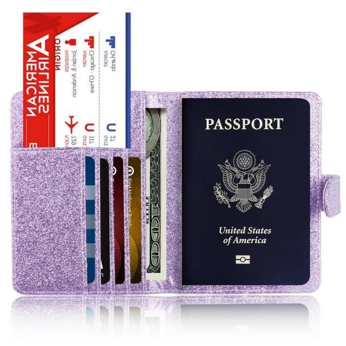 Rose TRASSORY tui porte passeport de luxe en cuir scintillant