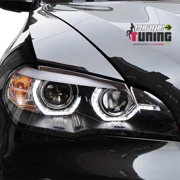 PHARES NOIRS ANNEAUX LED FEUX ANGEL EYES RENAULT CLIO 3 2005 - 2009 (05496)  - EuropeTuning