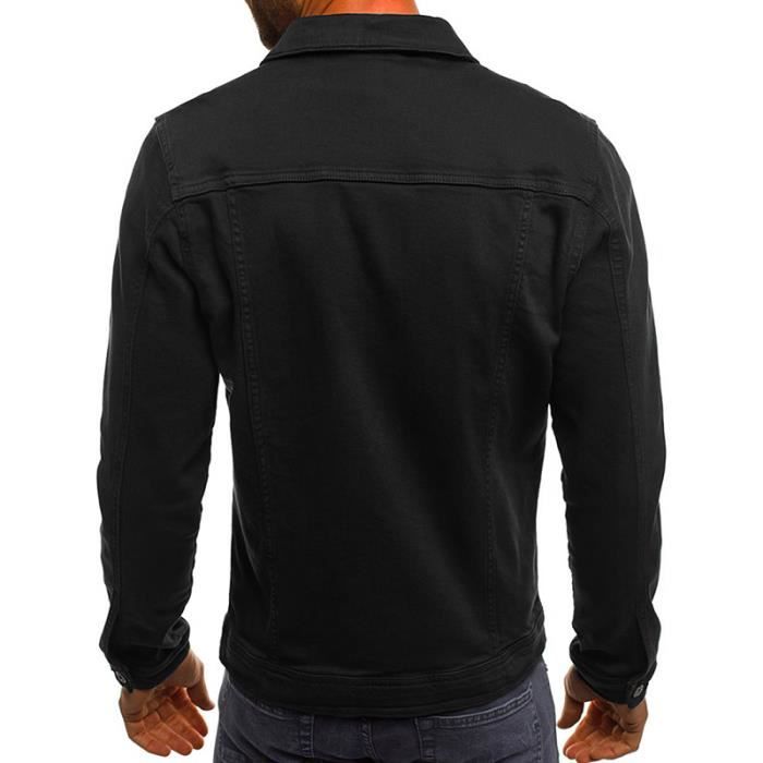 Veste Jean Homme Mi Saison Fashion Col Revers Veste Blouson Homme