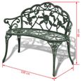 🎶3930Banc de jardin Chaise de jardin fauteuil de jardin 2-3 Places Style Contemporain Banquette - 100 cm Aluminium coulé Vert-3