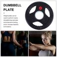 1pc Full Weight Coated Iron Dumbbell Barbell Plate Three Hole Rubber barre droite - barre de surface bijou piercing-3