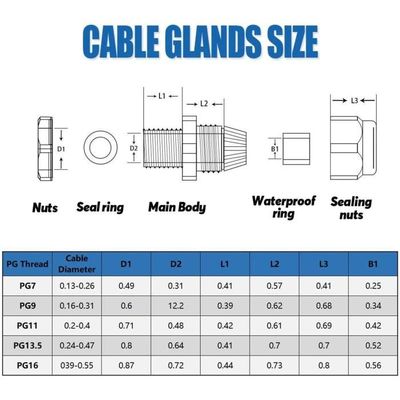 Lot De 40 Joints étanches PG9 En Nylon Noir - IP68 - Pour Câbles 4-8 Mm - Presse-étoupe Pour Installations électriques - Neuf