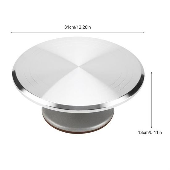 12pouces Plateau A Gateaux Tournant Decorant Support Patisserie Faisant Cuire Au Four L Outil De Decor En Aluminium Cdiscount Maison