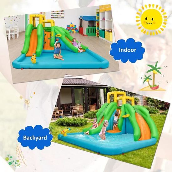 Château Gonflable avec Trampoline Ombragé - Aquatique Enfant Grande