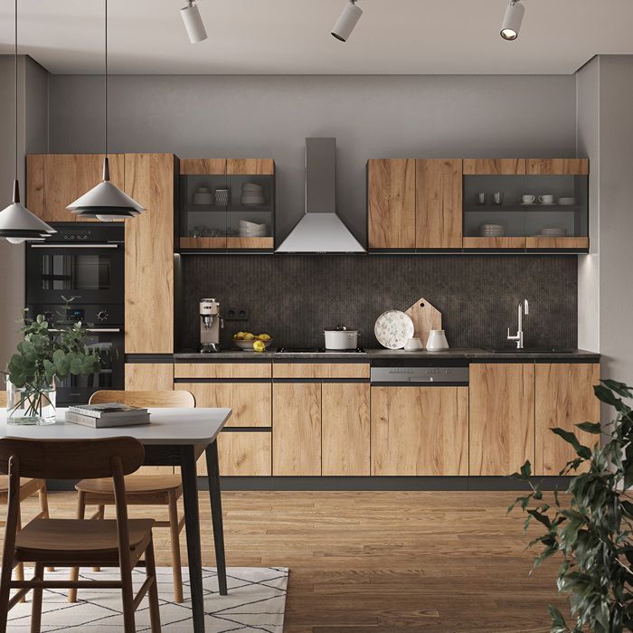 Cuisine Complète R-line 350cm , Pt Anthracite Vicco