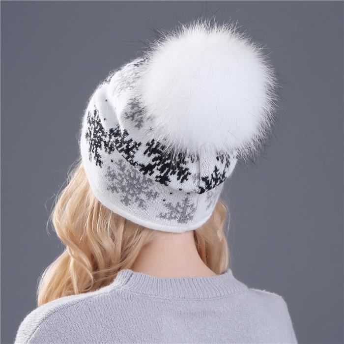 Pompon Véritable Fourrure Naturelle Pour Bonnet Chapeau - Boule De Poils Moelleuse Avec Bouton Pression Décoration écharpe Fourrure