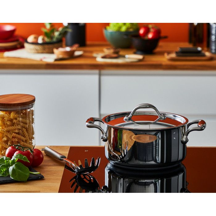 Faitout Lagostina Accademia Lagofusion 24 Cm - Inox 18/10, Fond 3-PLY, Compatible Induction, Garantie 25 Ans