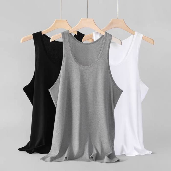 Débardeur homme blanc 1 coton T2 TEX BASC : le lot de 2 débardeurs à