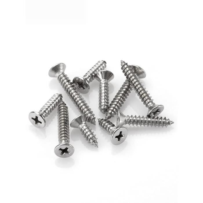Lot De 50 Vis Piton Argenté - 10x4 Mm - Acier Inoxydable - Pour Accrochage Murale