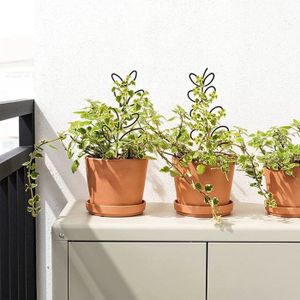 Lot De 5 Treillis Mini Pour Plantes Grimpantes En Plastique - Vert Foncé